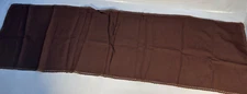 Vntg Retro Edge Embroidered Table Runner/Doily Dresser Cloth Brown 12 x 46 or 48