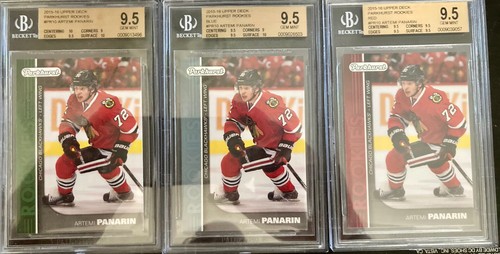 2015-16 Upper Deck Parkhurst Rookies Green/Blue/Red Artemi Panarin BGS 9.5 All 3 - Picture 3 of 4
