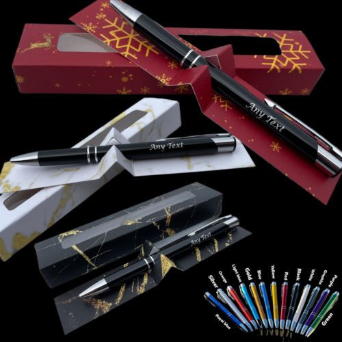 Personalised Pen with your message Laser Engraved Christmas Gift TOP Quality - Afbeelding 1 van 64
