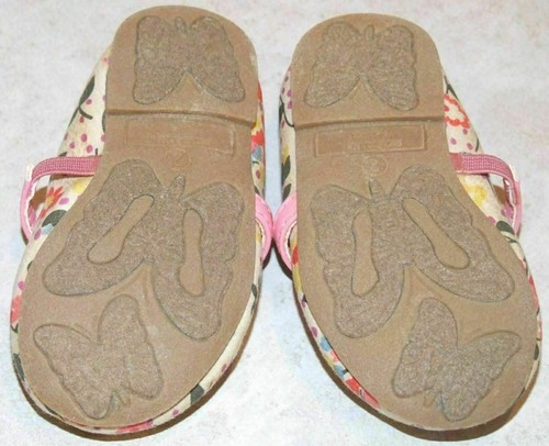 Toddler Girls Genuine Kids Cream w/Multi-Color Flowers Shoes Size 2 - Picture 6 of 6