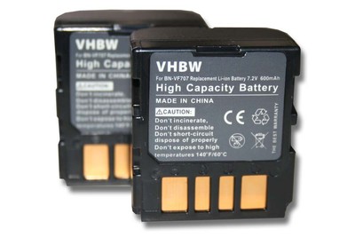 2 Batterie Patona BN-VF733U 3000mAh + Caricabatterie USB Doppio Per JVC GZ-MG505