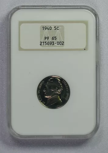1940 Reverse of 40 Jefferson Nickel PF65 Proof early NGC holder - no bar code