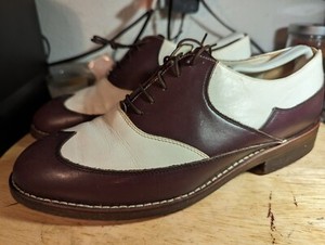 Vintage Head Commendation Men's 10 Golf Shoes Cleats White Leather Dressy Rare