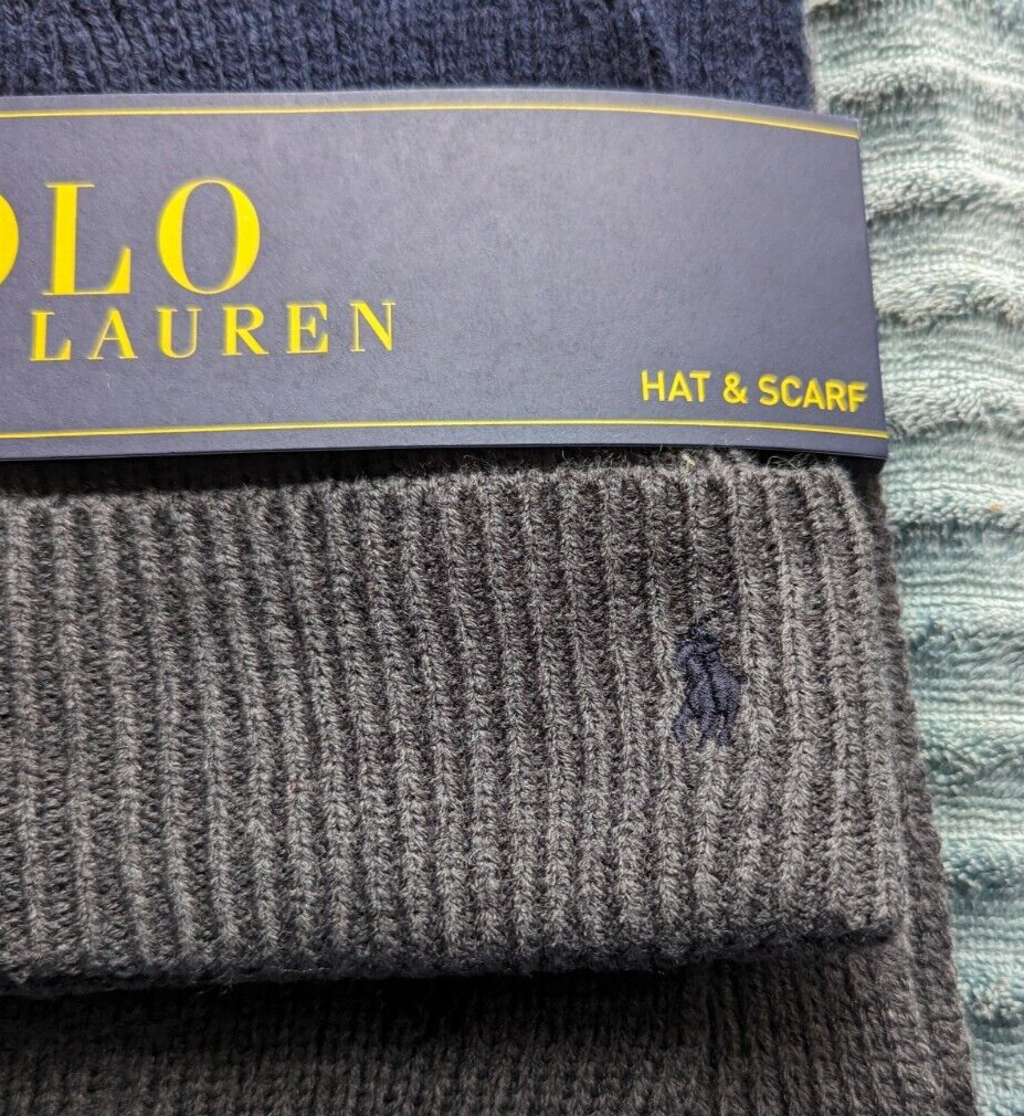 Set cappello e sciarpa pony a righe POLO RALPH LAUREN da uomo $58