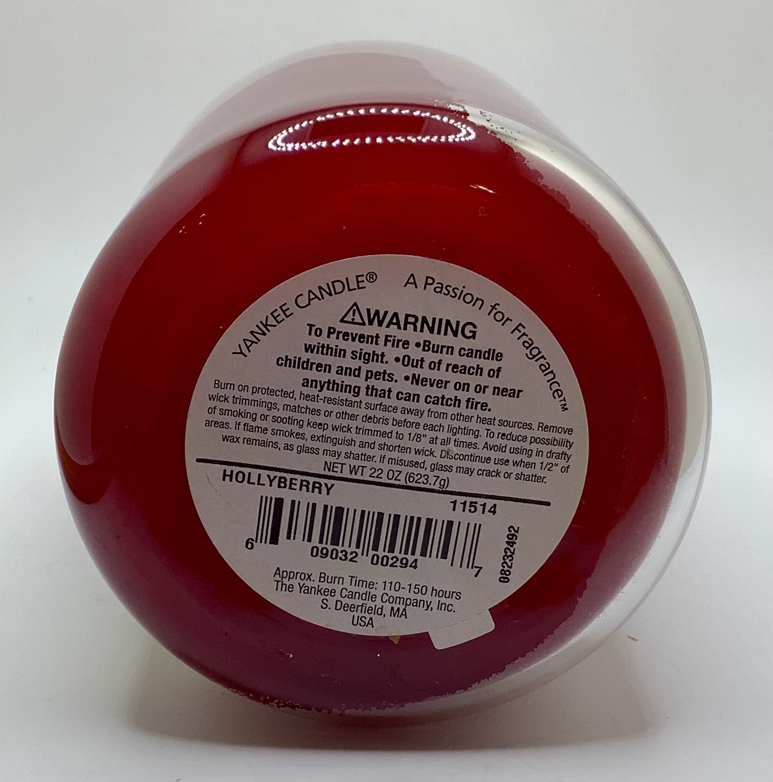 Yankee Candle Hollyberry 22 oz. Jar Retired Holly Berry Festive
