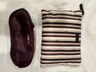 FURLA Burgundy Pink Stripes Travel Pouch Comfort Kit Makeup Bag for Eva Air — photo 4