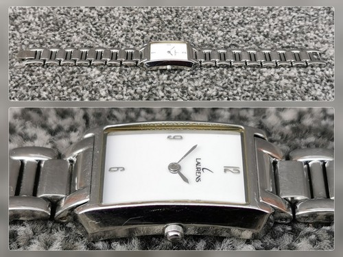 Laurens Watch, Pearl Rectangular Dial Stainless Steel Bracelet Day Evening - Picture 10 of 20