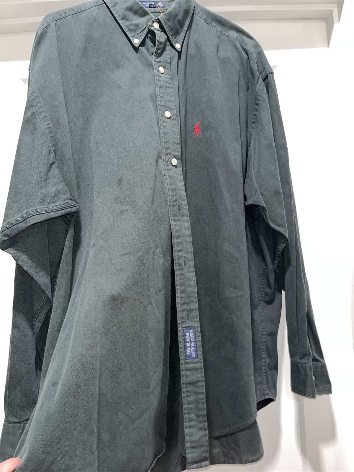 Ralph Lauren Mens Shirt XL Button Up Long Sleeve Cotton RN 41381 Green