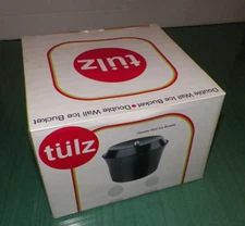 DOUBLE WALL ICE BUCKET - by Tulz - BLACK - 5" high, 7" diam NIB (Box shows wear)