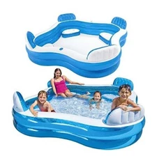 Intex Swim Center Family Lounge Inflatable Pool 90 X 90 X 26 Summer Fun 56475EP