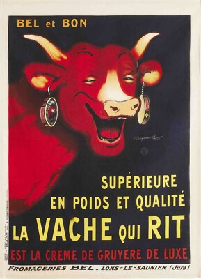 Coucke ''La Vache Qui Rit-Bel et Bon'', Geschirrtuch aus Baumwolle. Designed in France.