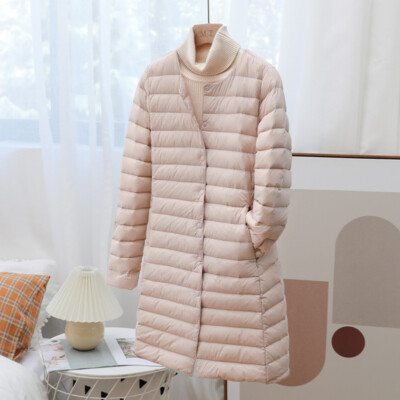 Winter Women 90% Duck Down Puffer Jacket Slim Coat Ultra-Light Quilted Parka