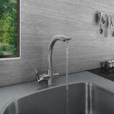 Luxury Chrome Stainless Steel  Swivel Spout Kitchen Mono Faucet Sink Mixer Tap