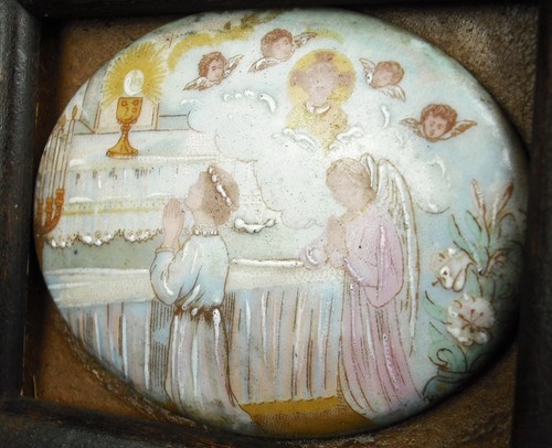 Porcelain Enamelled Miniature Decor Religious IN The Taste Of Maurice Denis - Photo 6 sur 6