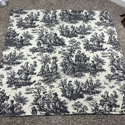 1 Waverly Country Life Toile Curtain Panel Black & Cream Dark Print 42x82” - Picture 5 of 8