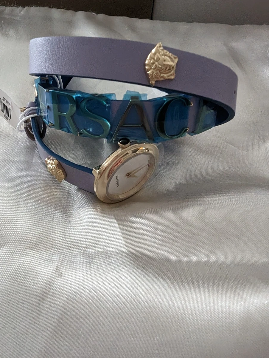 Versace leather strap shop ladies watch