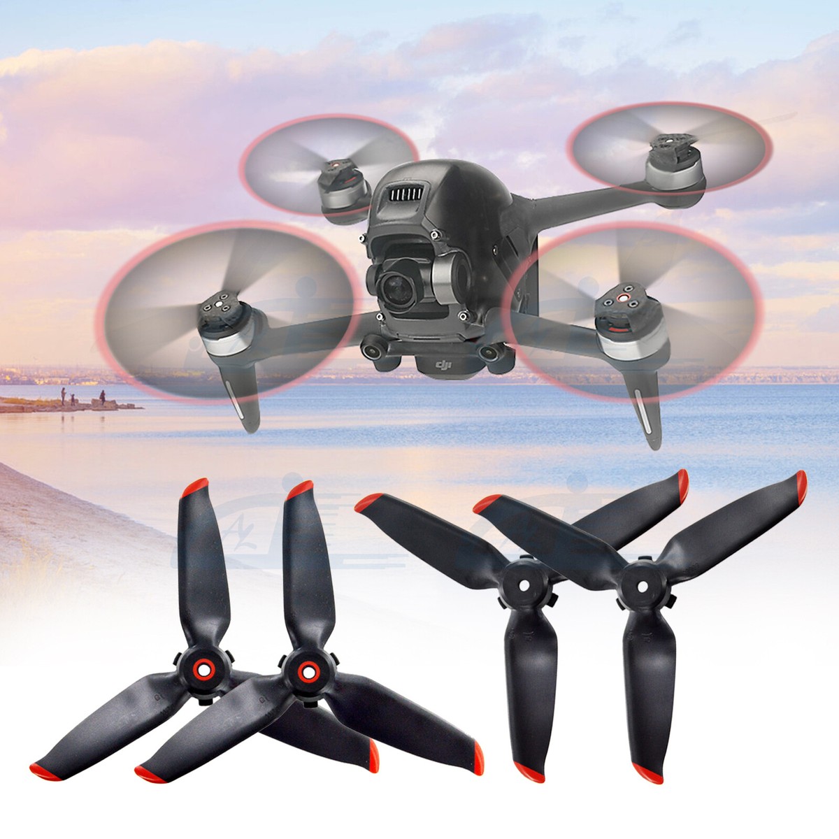 2Pairs Propellers Blades For DJI FPV Drone Accessories Quiet Quick Release  Props