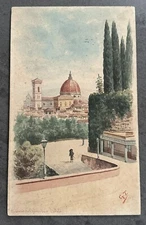 Original 1930s Watercolor Painting Rome Italy Antique Signed. “G.T”