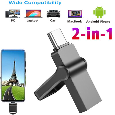 64GB USB C Flash Drive 2 in 1 USB 3.0 Type C Dual OTG Metal Thumb Drive