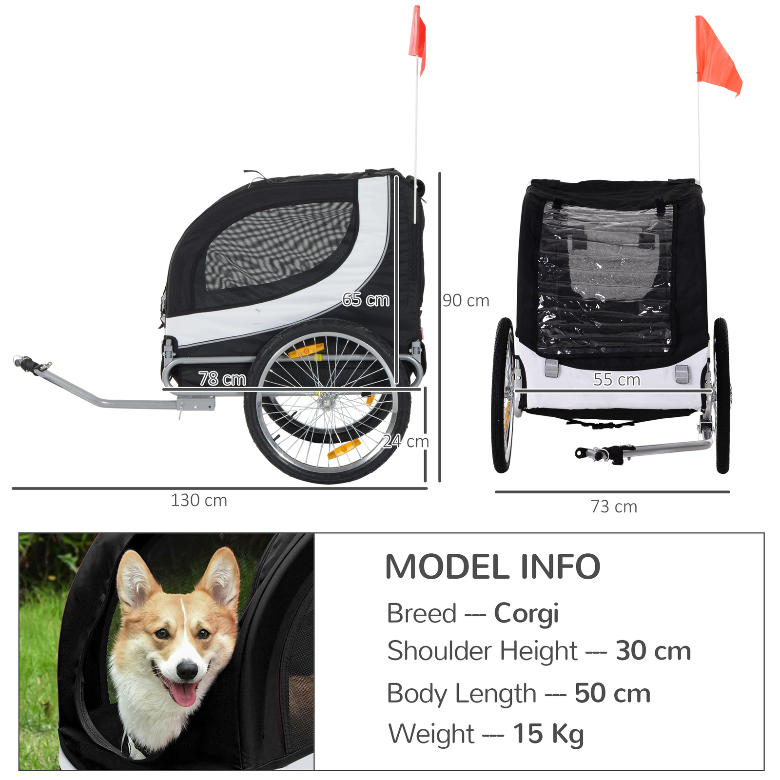 Pet Bicycle Trailer Dog Cat Bike Carrier Water Resistant Travel Steel Black eBay
