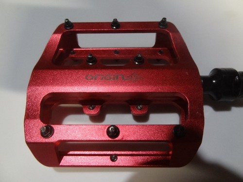 Origin8 Pedali Piattaforma Mascal 9/16" Corpo Alluminio Concavo Perni Estraibili ROSSO - Foto 5 di 10