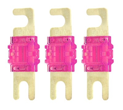 Mini ANL Fuse 50A 50 Amp 32V AFS Fuses For Auto Marine Stereo Audio Video 3 Pack