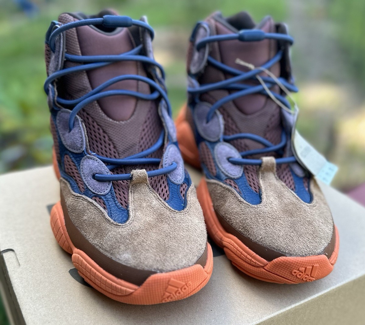 yeezy 500 high tactical orange on feet