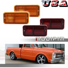 4pc Front Rear Side Marker Light Lamp Assemblies For 68-72 Chevy Gmc Ck Truck 4pc Front Rear Side Marker Light Lamp Assemblies For 68-72 Chevy Gmc Ck Truck