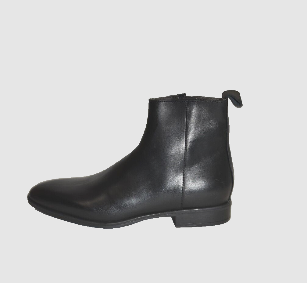 New! BRUNO MAGLI Milton Leather Zip Boots Black Leather Size  display picture 1