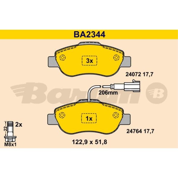 Barum BremsbeläGe Bremsbelegsatz Vorne Passend FüR Fiat 500 C Ford KA-image