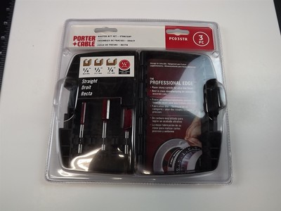 NEW Porter Cable Router Bit Set 3 Piece 