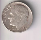 1954-P ROOSEVELT DIME 10¢ PHILADELPHIA 90% SILVER COIN UNITED STATES OF AMERICA