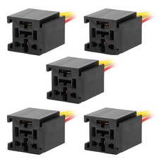 5pcs DC 12V/24V 80A 4 Terminals Relay Socket Harness Connector
