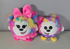 Disney Mickey Minnie Mouse Plush Lot Tie Dye Pastel Set Stuffed Animal Toy Pair