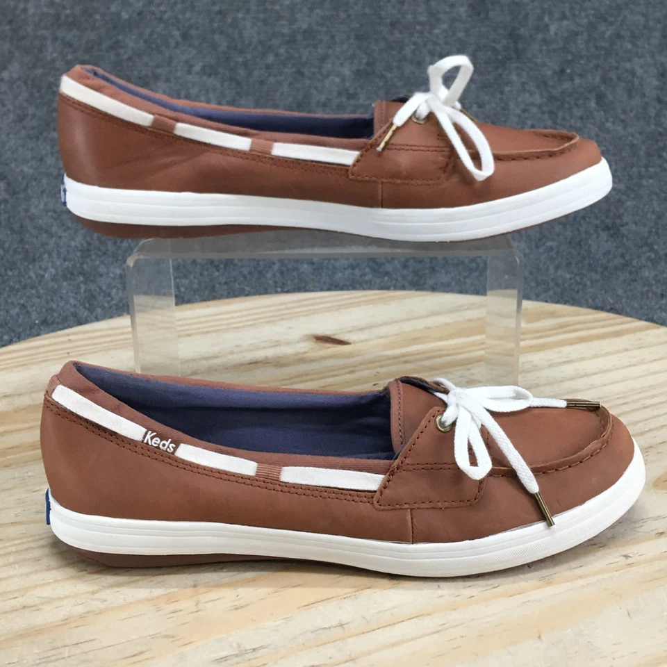 Keds Shoes Womens 8 Ortholite Boat Brown Lace Up Low Top Casual Comfort Flats - Image 2 of 4