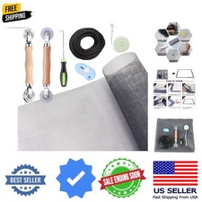 Windows Screen and Screen Door Repair Kit - 48"x118" Fiberglass Mesh Gray wit...