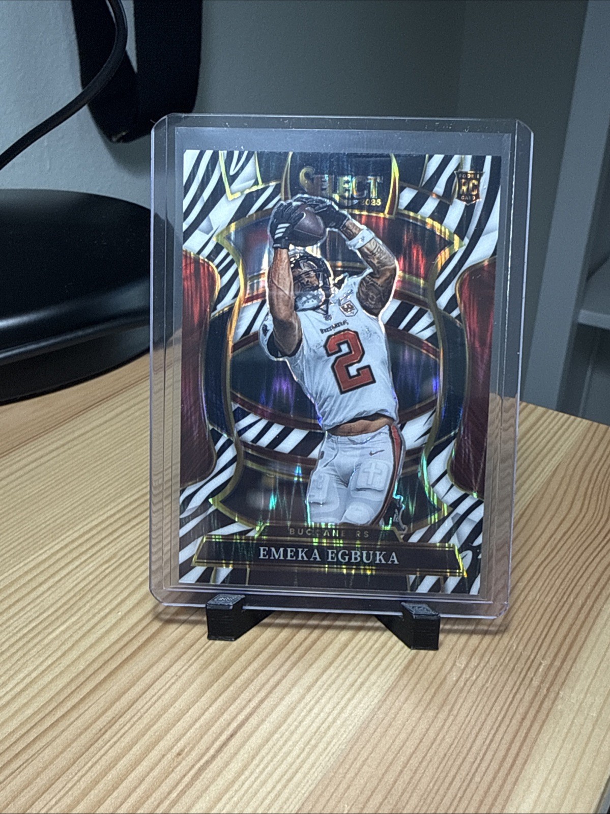 2025 Panini Select - Concourse Emeka Egbuka #37 Zebra Shock Prizm (RC)