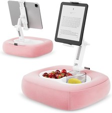Tablet Pillow Stand, Adjustable Kindle Holder with 2 Snack Bowls, 360  Adjustab