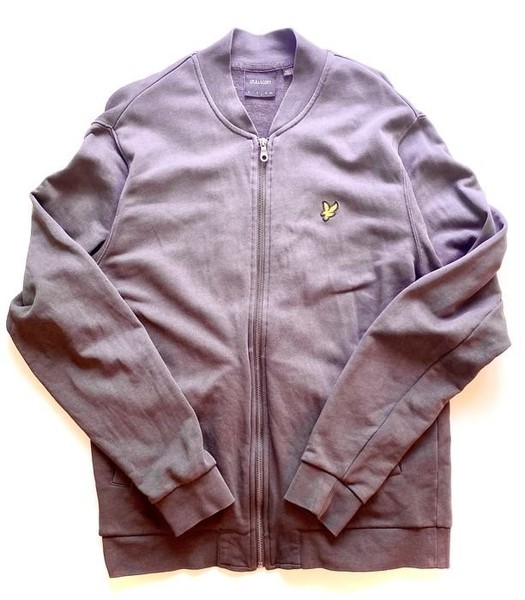 Men Lyle & Scott Zip Sweatshirt Gunmetal Cotton 40