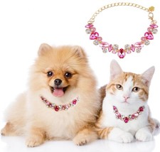 Pet Dog Cat Metal Gold Chain Diamond Collar Link Luxury Necklace Bling