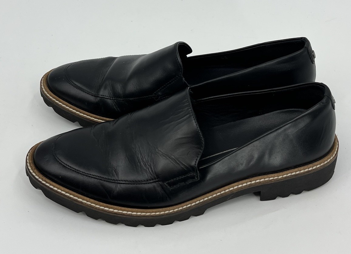 SAOLA Mocassino donna Ecco inciso sartoriale nero suola a strappo taglia EU 38 US 7 5