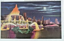 Buckingham Fountain Night View Chicago IL Sky...