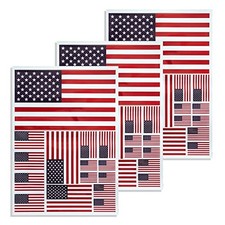 CANTENDO 3Pack U.S Flag Decal - U.S Flags Reflective Vinyl Car Stickers - U.s.