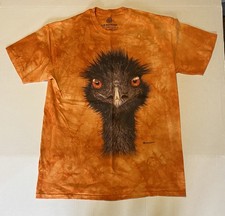 The Mountain Orange Tye Dye Ostrich Graphic T Shirt Size L