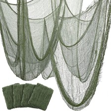 4 Pcs Halloween Creepy Cloth Moss Green Gauze 30 x 72 Inch Halloween Spooky Scar