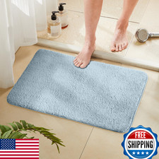 TECHMILLY Super Soft Shaggy Bathroom Rugs Absorbent Thick Non Slip Microfiber Ba