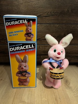 Duracell Hase, Drumming Bunny, 1997, funktionsfähig, neuwertig, mit Verpackung