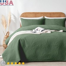 Queen Reversible Quilt Set Lightweight Soft Comforter All Season Bedding New