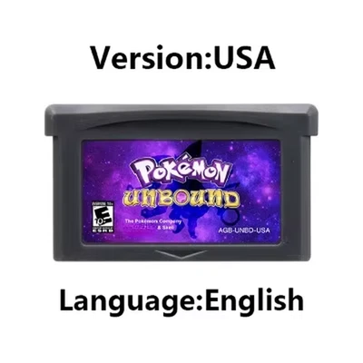 Pokemon Unbound GBA Game Cartridge 32 bits consola de videojuegos, mapa, juegos de fans,