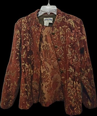Mens VTG Gotcha Covered Tapestry Medium Button Closure Jacket Size S USA Made